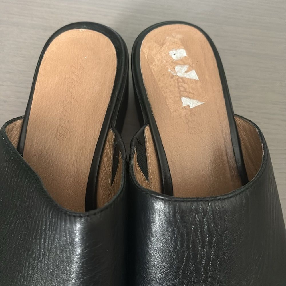 Madewell The Mindy Black Lugsole Leather Slide On Mule Sz 8.5 - Picture 3 of 8